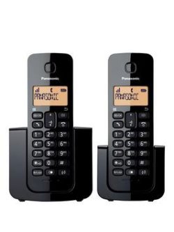 Panasonic Kx-Tgb112 Digital Cordless Phone Twin Handsets - Black